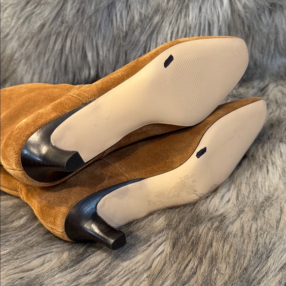 Nordstrom Brown Suede Heeled Boots Size 6.5 - Picture 10 of 10